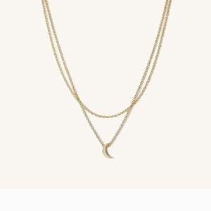 Elegant Vermeil Gold Crescent Moon Necklace